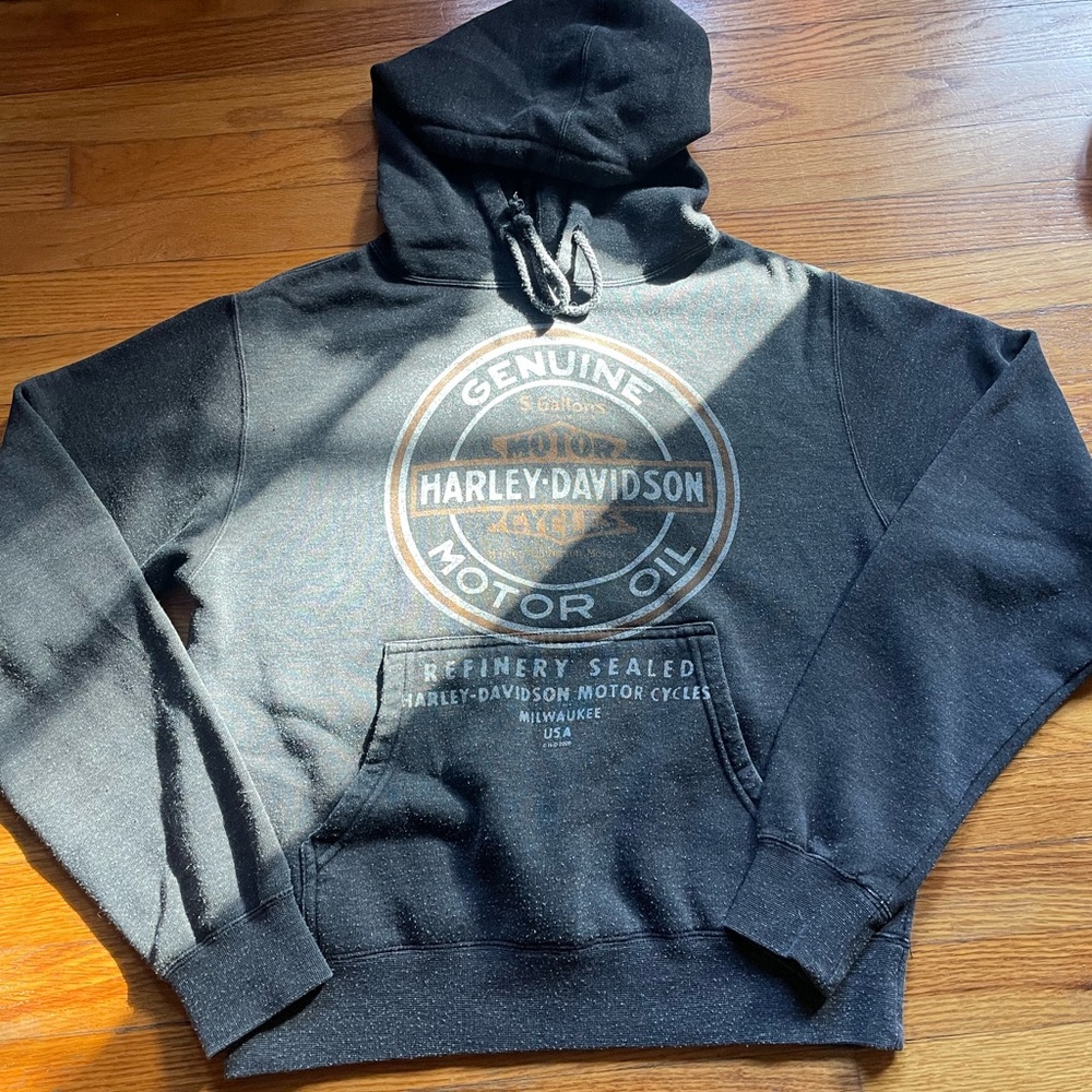 Harley Davidson Motor Oil Fleece hoodie. Women’s Sz S